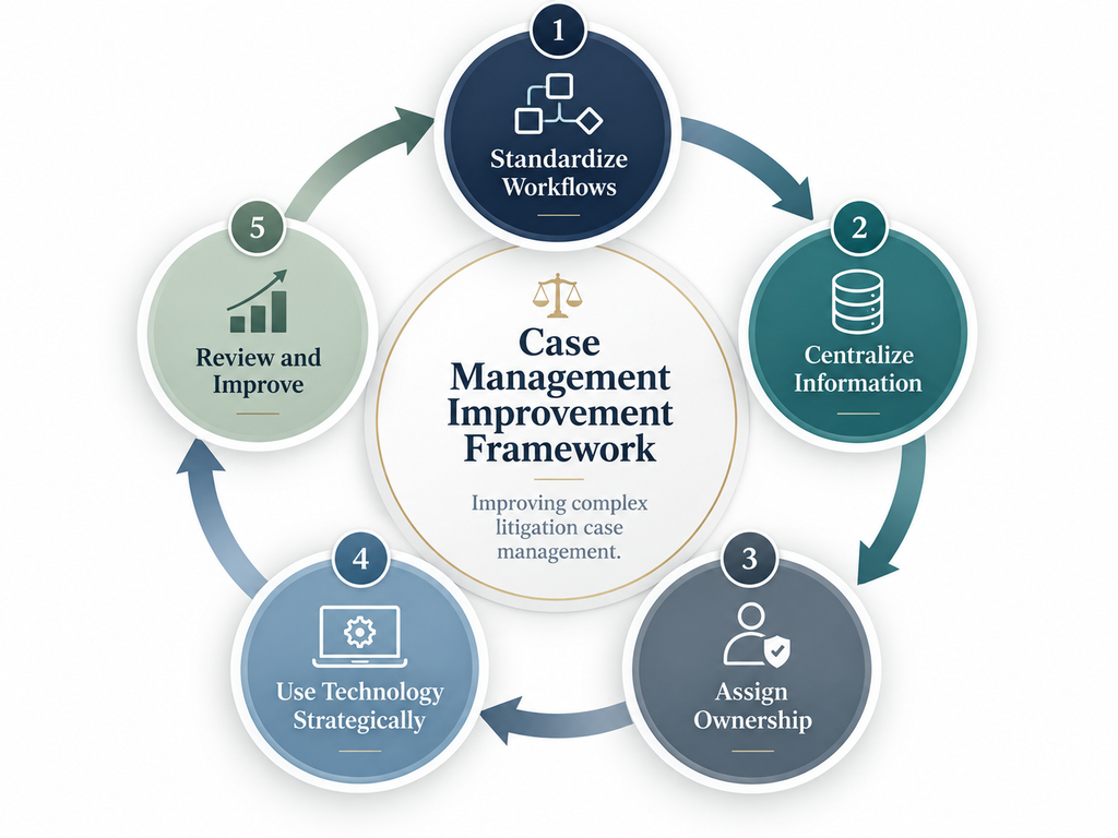 Five-step framework for improving complex litigation case management.