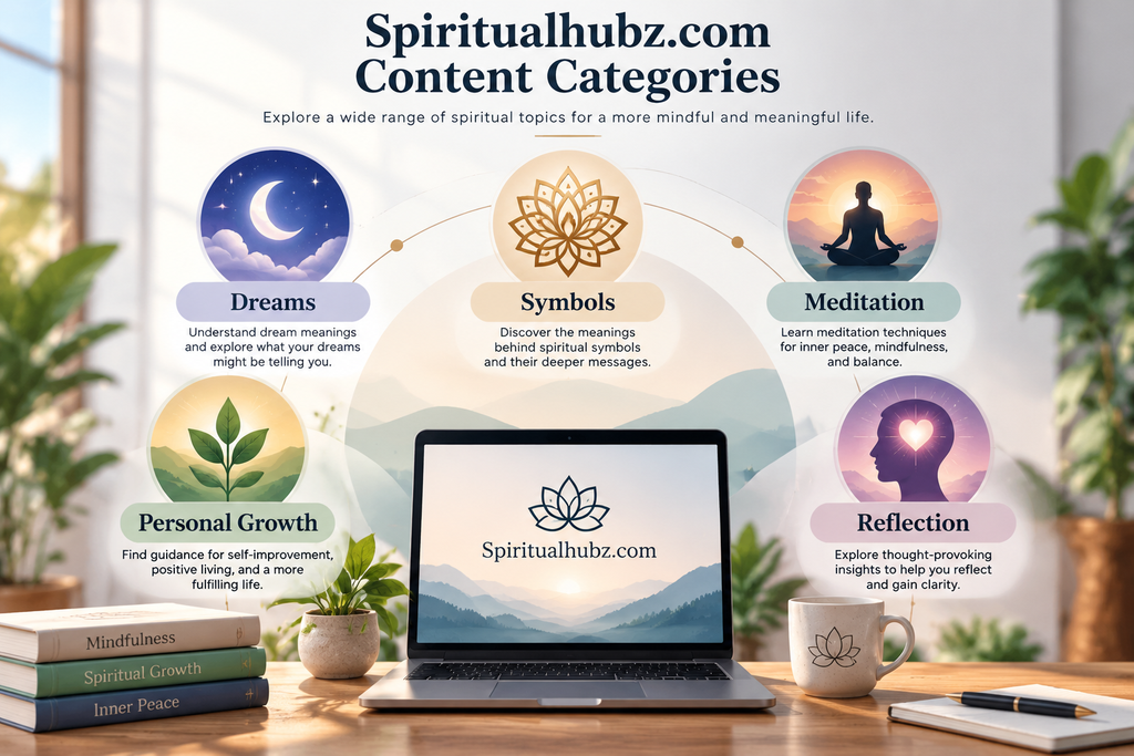 Spiritualhubz.com content categories illustration.