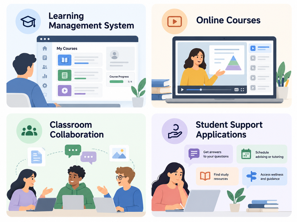 Types of educational technology platforms.