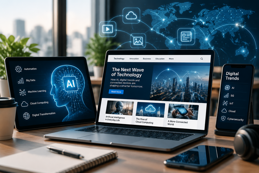 Technology trends and digital information concept.